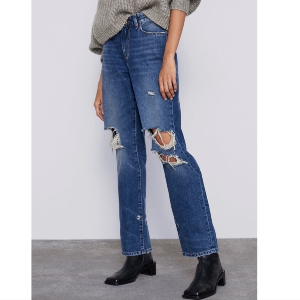 NEW!! HP 🥳Zara Highwaisted Straight Leg Jeans - Picture 5 of 15